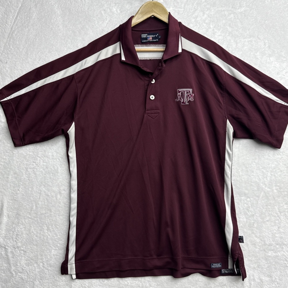 Texas A&M University‎ Aggies Pro Celebrity Short Sleeve Polo Shirt Adult Size XL